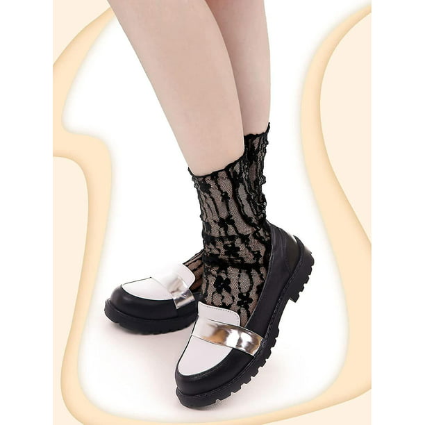 Retencion peligroso Enemistarse 3 pares de calcetines de encaje para mujer, calcetines sueltos de encaje de  malla, calcetines de mal XianweiShao 8390605411458 | Walmart en línea