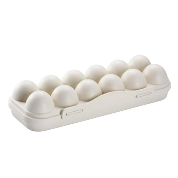 Relaxdays Huevera para 18 Huevos, Organizador para Nevera, Caja con Tapa, 8  x 16,5 x 31,5 cm, Transparente y Blanco