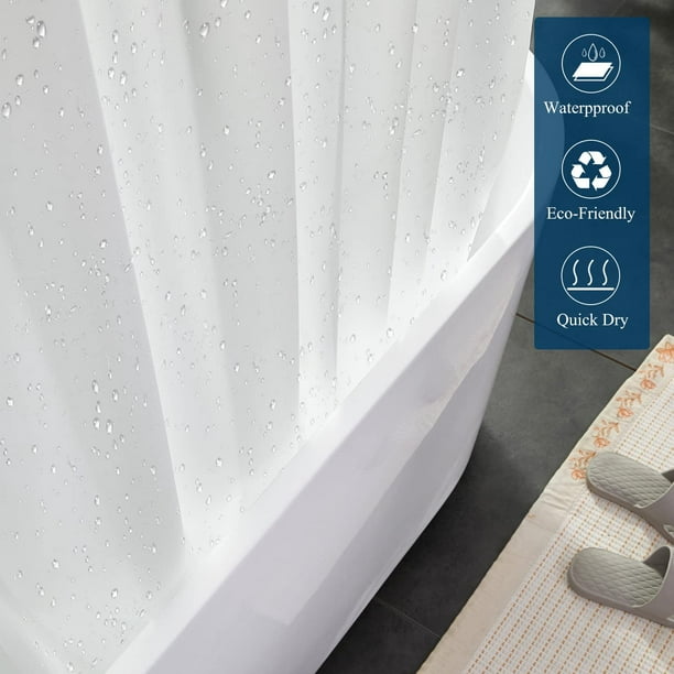 Forro de cortina de ducha de alta resistencia, forro de cortina de ducha  transparente de 72 x 72 pulgadas con 12 orificios de drenaje, forro de  cortina de ducha de plástico