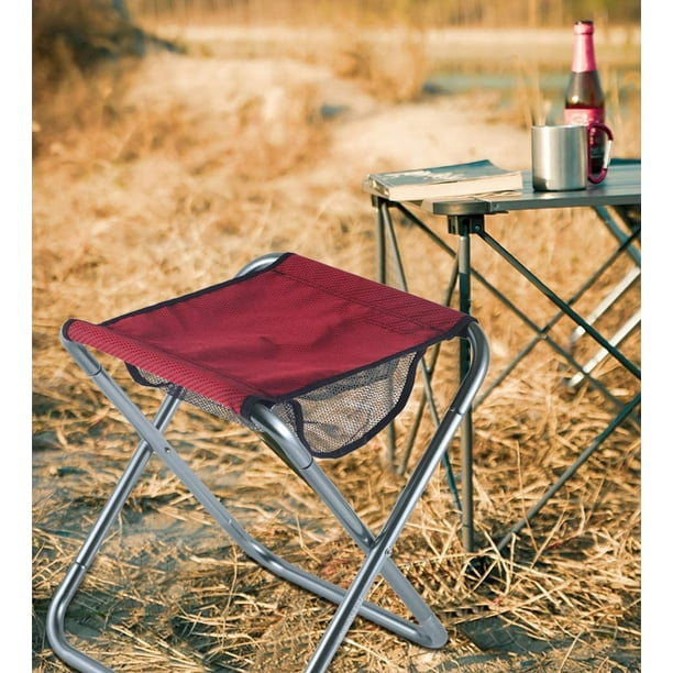 Taburete plegable portátil pequeño, mini sillas plegables para acampar al  aire libre, taburete de pesca pequeño con bolsa de transporte, silla