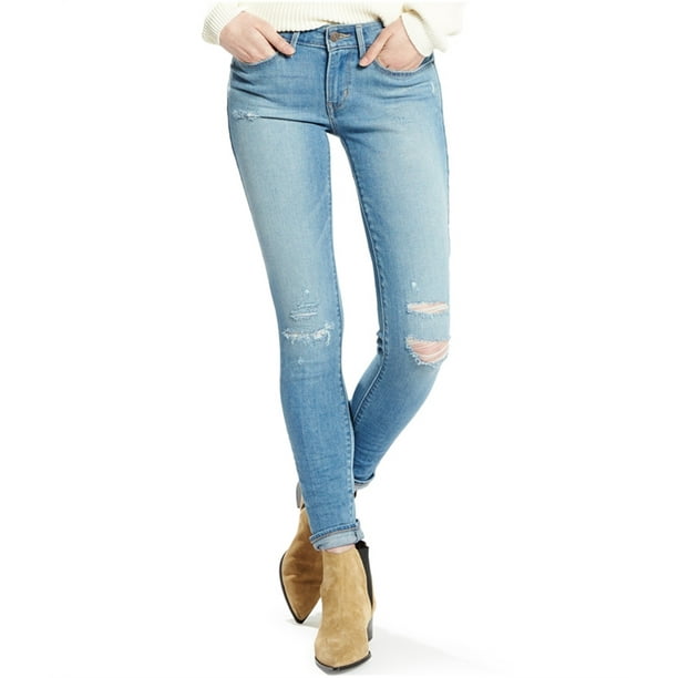 Levi's 711 Skinny Fit Jeans para mujer, azul, 24 de largo Levis