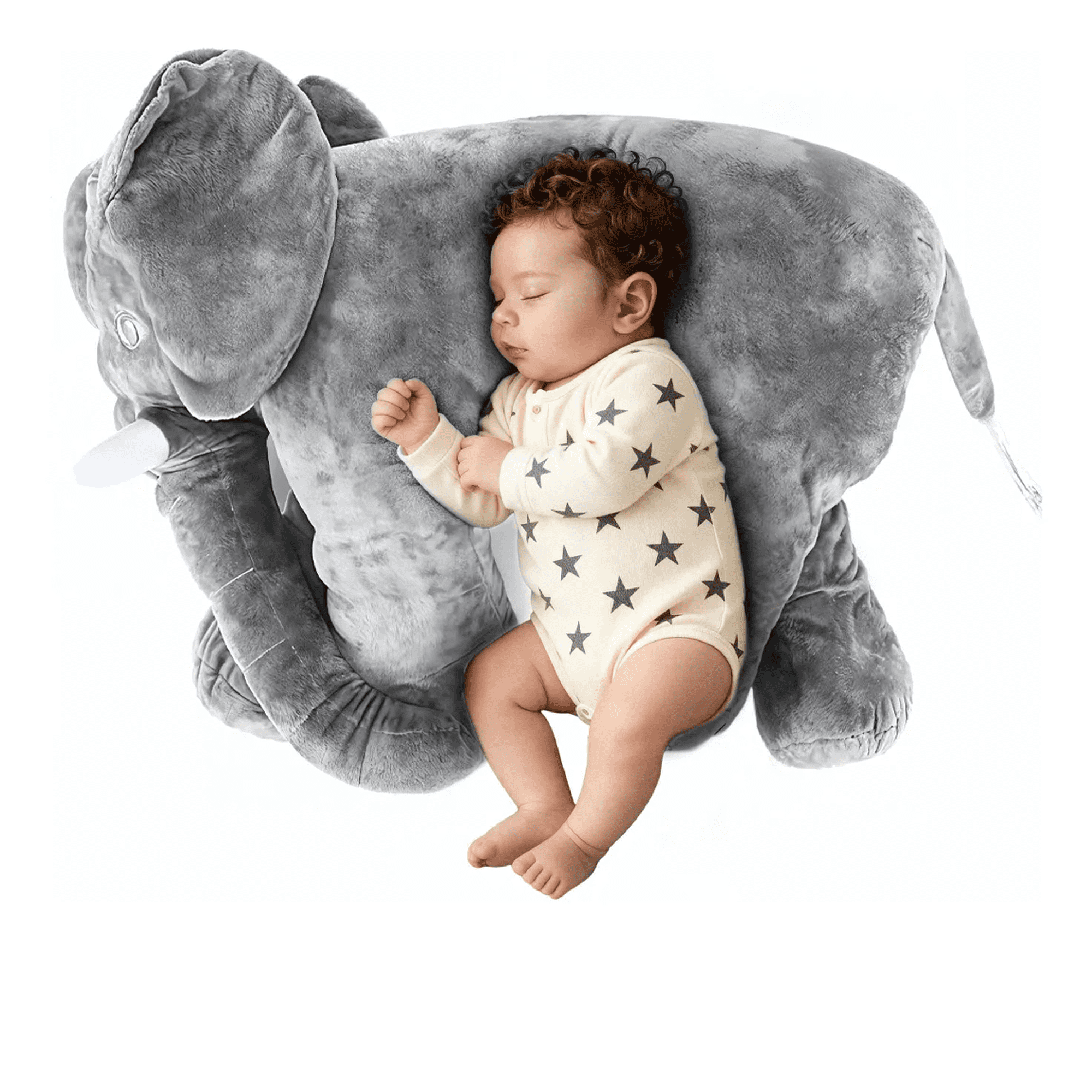 Peluche grande elefante almohada juguete para niños y bebes 60cm xtellar gris