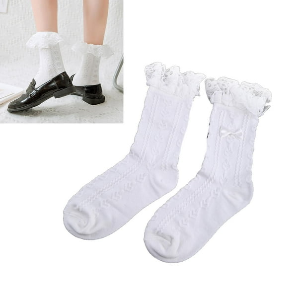 MD USA - Calcetines tobilleros para diabéticos sin costuras, de malla,  ondulados, color blanco, talla M