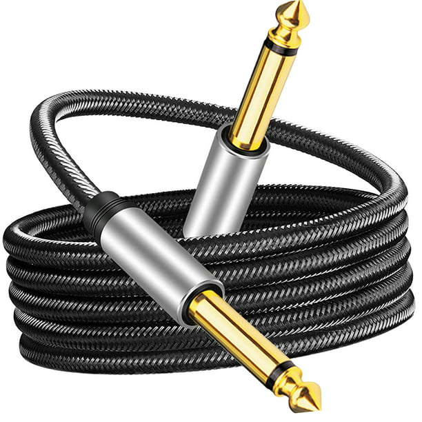 PNGKNYOCN Cable de guitarra de 1/4 de pulgada de 0.250 in (1/4) TS a 0.250  in (1/4), cable de audio TS macho a macho, cable de instrumento para