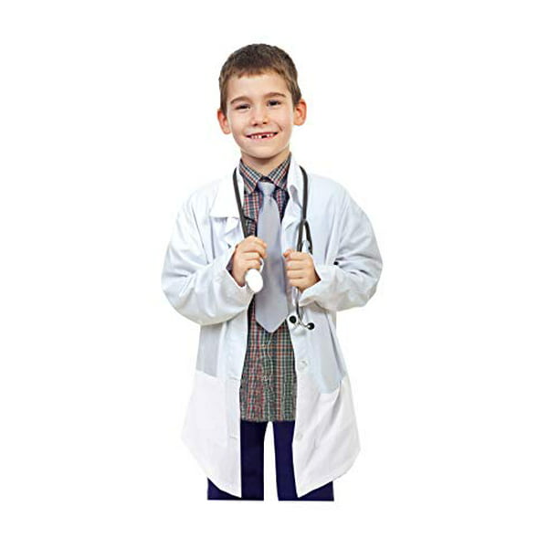 Bata de laboratorio unisex para niños Natural Uniforms (12/14) Blanco  Natural Uniforms 648620637666