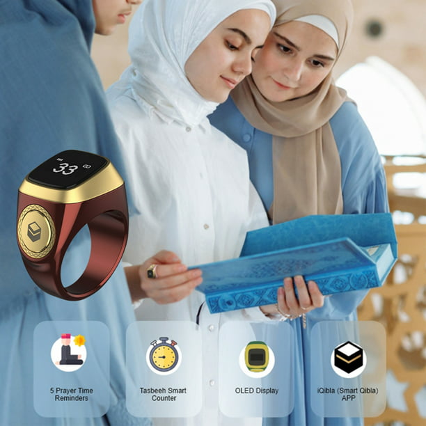 Anillos inteligentes de 20 mm para musulmanes compatibles con Bluetooth  (oro rosa) WDOplteas Para estrenar