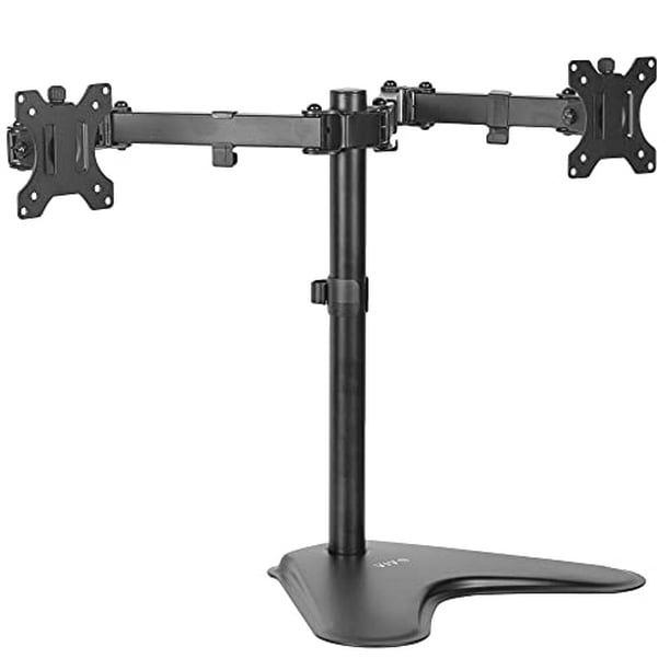 VIVO Soporte de escritorio para monitor doble, soporte de acero totalmente  ajustable, soporta 2 pantallas de computadora de hasta 32 pulgadas y máximo