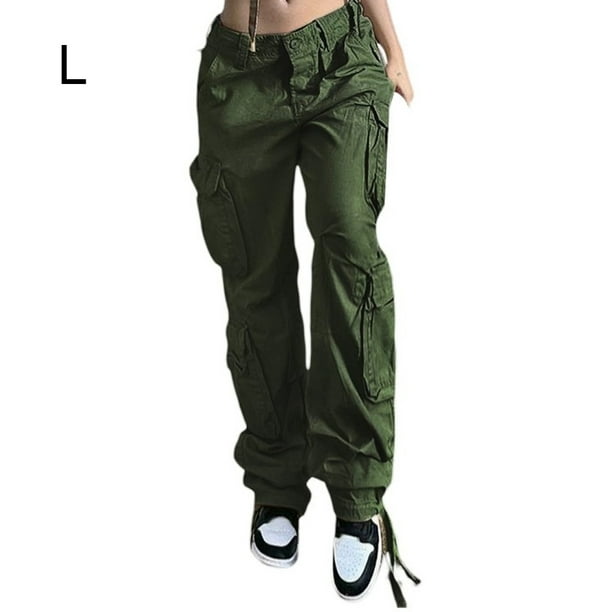 Pantalones casuales con bolsillos cargo, Part Two, Mujer