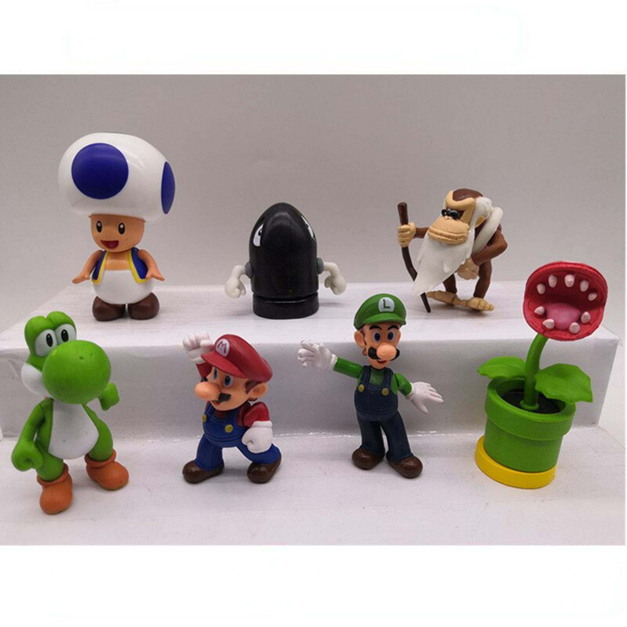  Juego de 3 figuras de acción Mario Bros Luigi, Mario, Yoshi (5  pulgadas) : Juguetes y Juegos