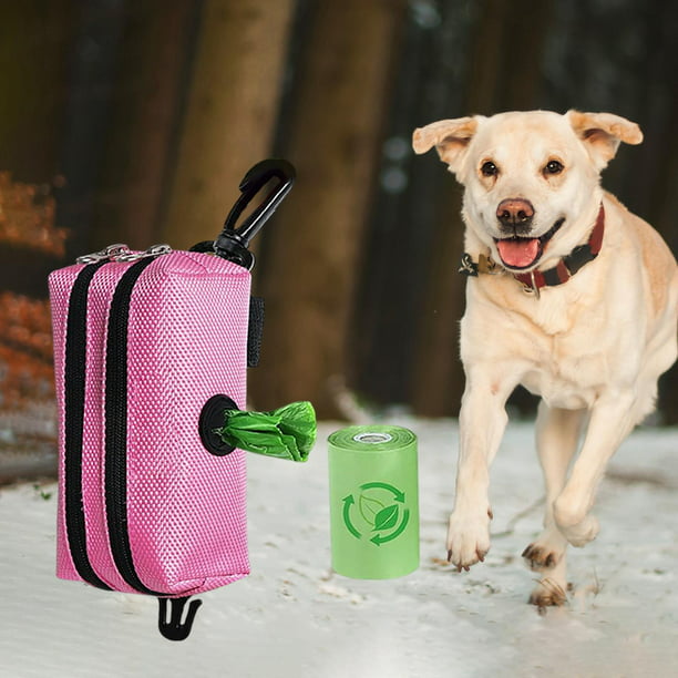 Dispensador portátil de bolsas de basura para caca de perro, soporte para  bolsas de caca con mosquetón para correa, estuche para perros de basura  para Púrpura Sunnimix Titular de residuos de caca