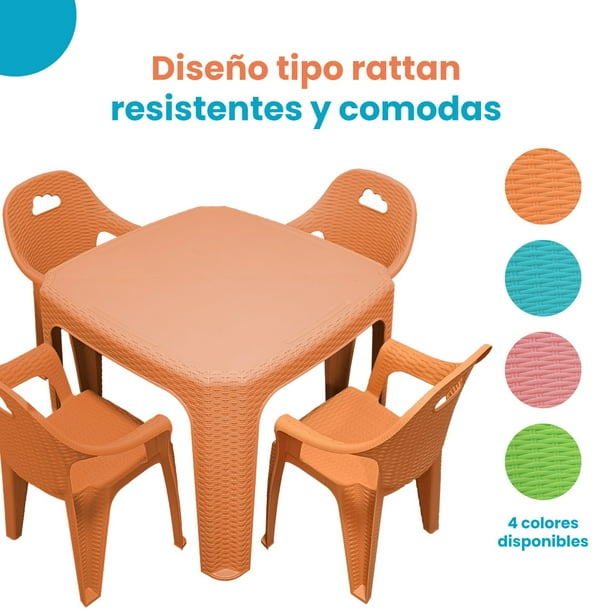 Juego 2 Sillas Infantiles + Mesa Niñas Niños Reforzada