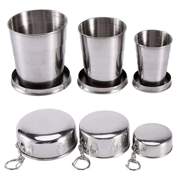 Vaso plegable de acero inoxidable | Gris-plata | 8399207