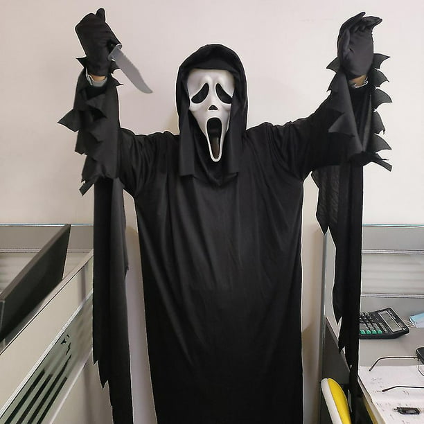 Máscara de terror de grito de cara de fantasma, accesorios de disfraz de  cosplay de asesino de Hallo JAMW Sencillez