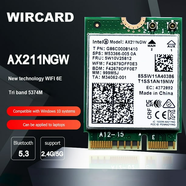 Intel AX210NGW Tarjeta WiFi Tarjeta Bluetooth 5.3 Soporte para