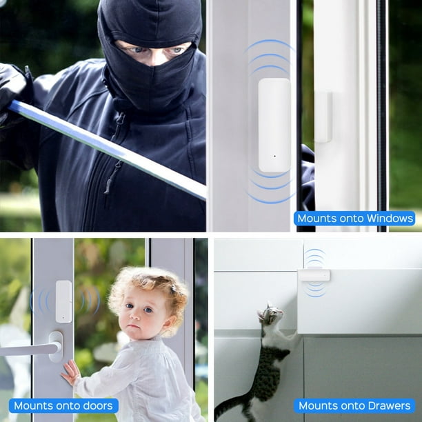 Sensor de puerta inteligente, sensor de puerta WiFi Sensor de puerta de  seguridad para el hogar inalámbrico real Sensor de ventana Wi Fi  Funcionalidad inteligente Jadeshay A