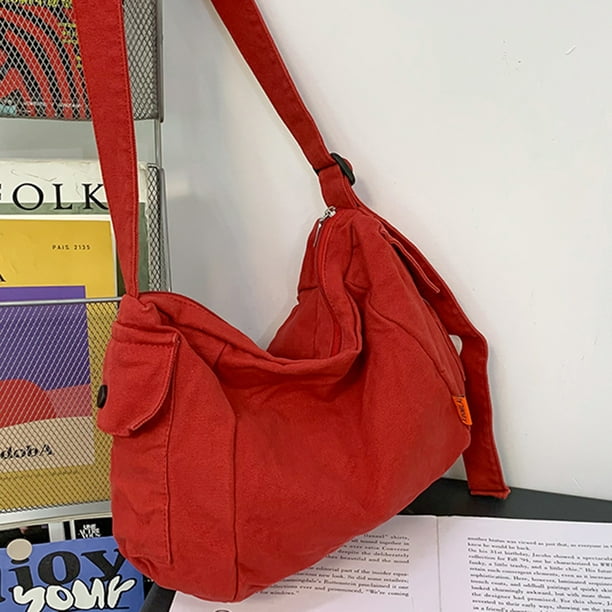 BOLSO BANDOLERA ROJO DE MUJER EN LONA