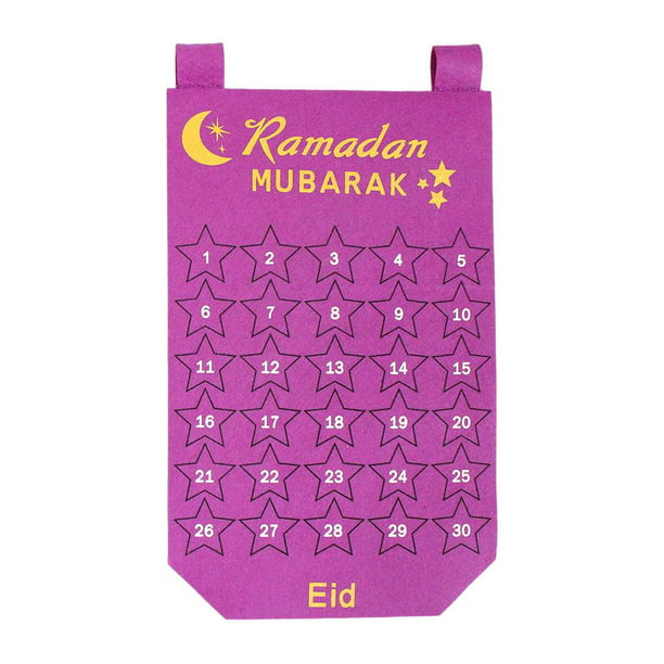1 calendario de cuenta regresiva de Ramadán – Decoración de madera 2023 –  Calendario de Ramadán Eid Mubarak de 30 días para decoraciones de fiesta en  el hogar de Eid Ramadán (guirnaldas)