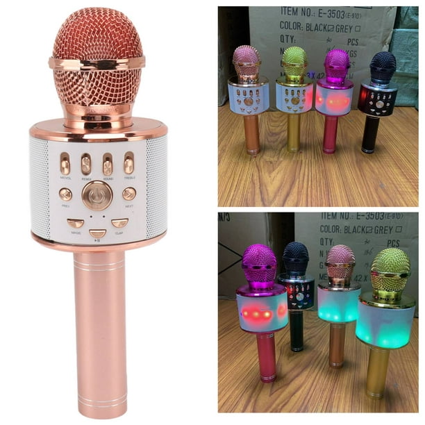 Micrófono de Karaoke para Cantar para Niños Adultos Micrófono Inalámbrico  de Mano con Luces LED Micrófono de Karaoke Portátil para Fiesta de  Cumpleaños en Casa ANGGREK Otros