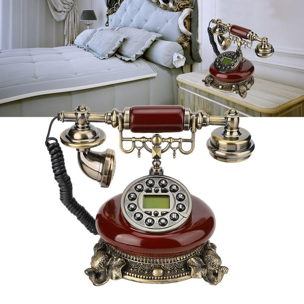 Teléfono Fijo Retro Europeo, Exquisita Pantalla LCD Digital Teléfono Vintage  Elegante Clásico Creativo Para Sala De Estar EOTVIA No