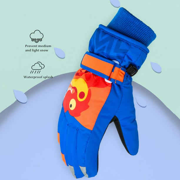 Newcotte 2 pares de guantes de nieve de invierno para niños, guantes de  esquí cálidos, guantes de esquí para niños, snowboard y nieve, guantes