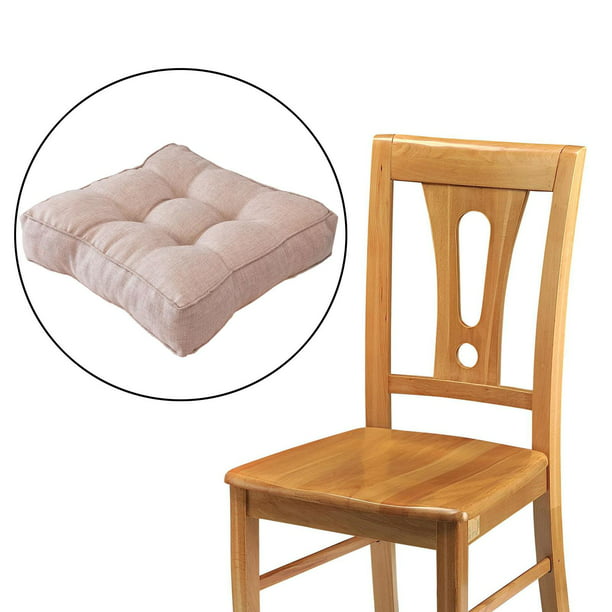 Cojín redondo para silla a rayas, cojín de asiento grueso, tela de lona,  núcleo interior relleno de algodón perlado, cojines suaves para silla de