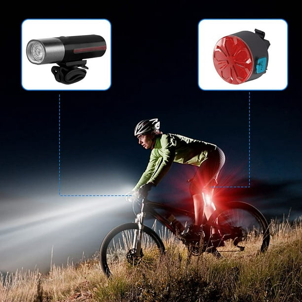 Luces de LED para bicicletas accesorios USB recargable impermeable + Luz  Trasera