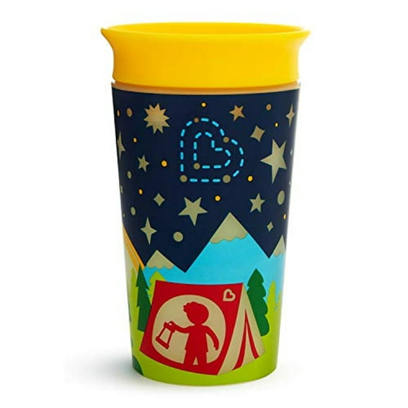 munchkin miracle 360 degree glow in the dark sippy cup 9 oz camping amarillo