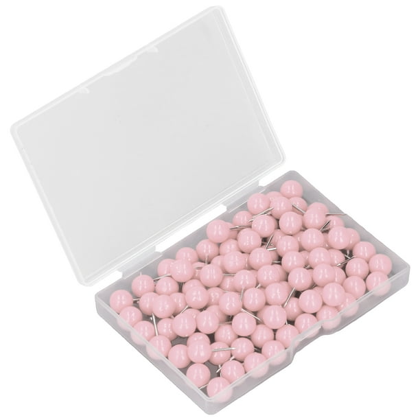 100 Uds chinchetas tachuelas de mapa chinchetas decorativas de plástico y  acero para tableros de corcho 9,5x20mm rosa