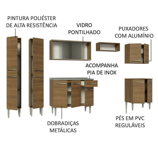 Mueble Despensa abierto Madesa Glamy, Agata, Stella 60cm con