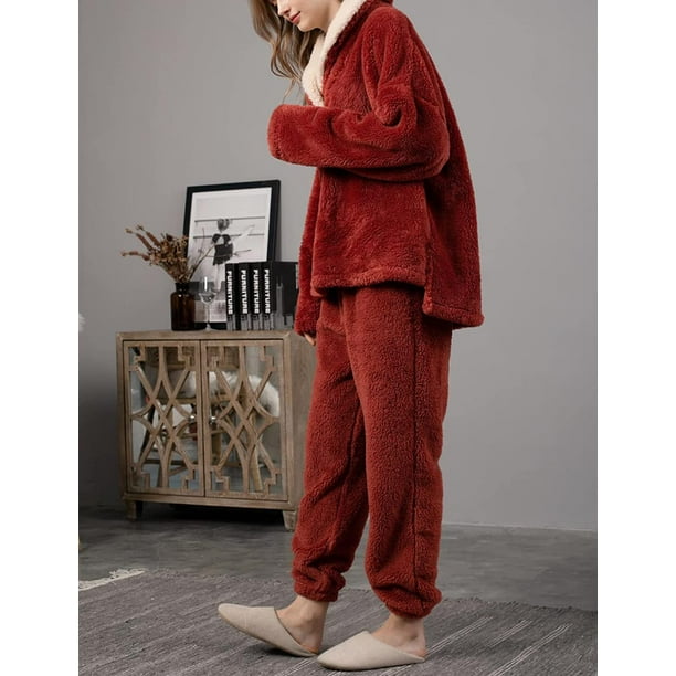 Pantalones de invierno cómodos para mujer, pantalones de pijama de felpa,  pantalones de dormir esponjosos, pantalones de forro polar de doble cara