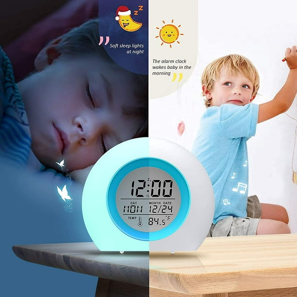 Reloj despertador digital LED, reloj despertador para niños, reloj
