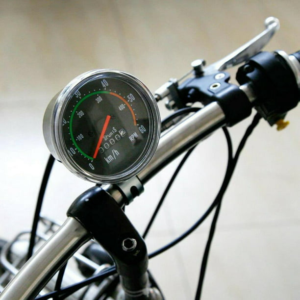 Yosoo Nuevo velocímetro analógico odómetro estilo clásico para ejercicio y  bicicleta