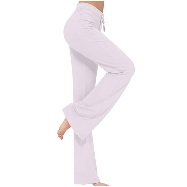 Pantalones De Yoga Para Mujer Pantalones De Pierna Ancha Pantalones De  Entrenamiento Pantalones De Cintura Alta Sueltos Casuales Pantalones De  Gimnasia Blanco Odeerbi LM103-4814