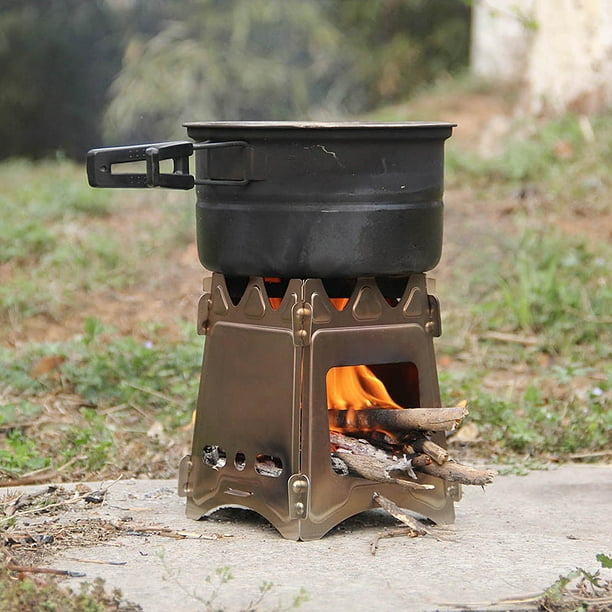 Estufa de leña de acero inoxidable para uso en exteriores