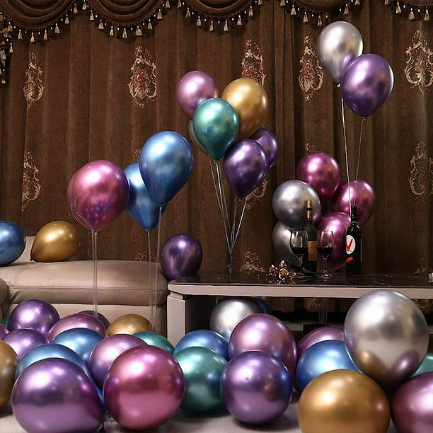 Globos metalizados Cumpleaños, 50 piezas Globos de helio brillantes, Globos  de látex Globos de fiesta Globos metálicos para decoraciones de cumpleaños  Sincero Hogar