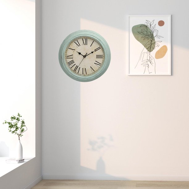 1 Reloj Pared, Reloj Cocina Silencioso 12 Pulgadas, Color Verde