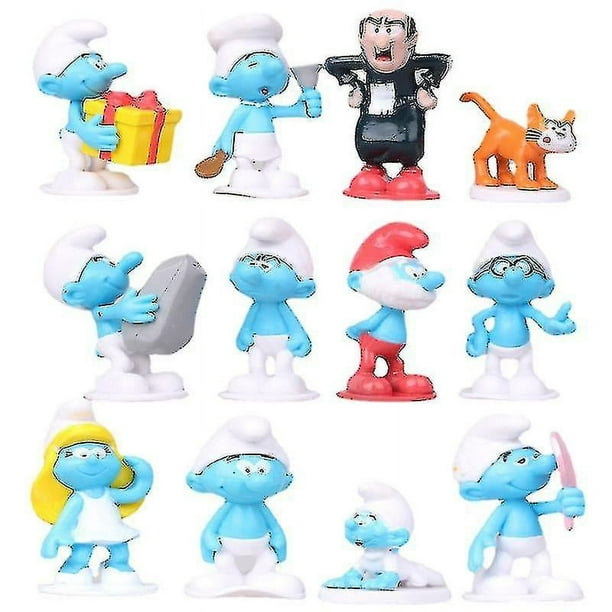 Figuras de Pitufos de dibujos animados, juguetes modelo de PVC de Anime,  lindo espíritu azul, muñeca de dibujos animados famosa Kawaii, regalos, 6  piezas por lote