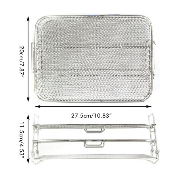 Rejilla De Freidora De Aire Dual Compatible Con Rejillas De Deshidratador  De Múltiples Capas Ninja Soporte De Freidora De Aire Doble De Acero  Inoxidable 304 Accesorios De Freidora ANGGREK Dual Air Fryer