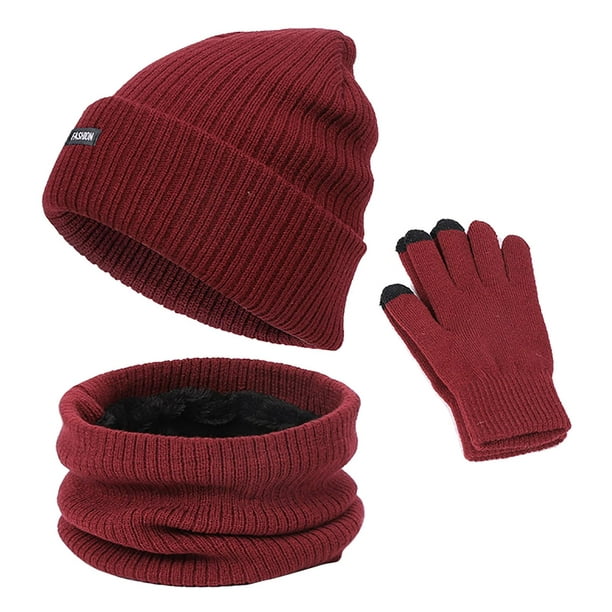 Gorro de lana para conjunto de guantes y bufanda, cálido, grueso, de térmico de invierno, sua Baoblaze Gorro Bufanda Guantes | Walmart en línea