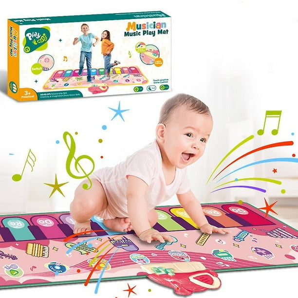 Alfombra musical de piano con más de 90 sonidos, alfombra de baile para  niños, juguetes musicales para bebés, niñas y niños de 1 a 5 años (110 x 36