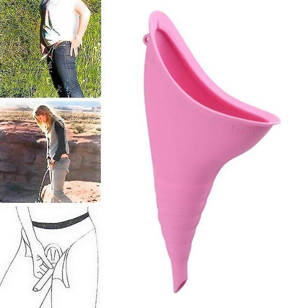 Dispositivo para orinar femenino, orinal femenino portátil, embudo para  orinar para mujeres que permite que las mujeres se pongan de pie para  orinar, orinal femenino de silicona reutilizable con