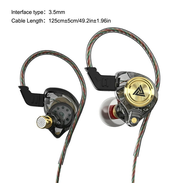 Methold AK3 FiLe Auriculares con cable In-ear 3.5mm Jack Sport Auriculares  con micrófono Auriculares portátiles de cable largo con tapones para los  Electrónica Negro