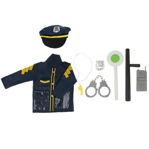 9 piezas Accesorios Disfraz Policia Niño, Gorra Policia