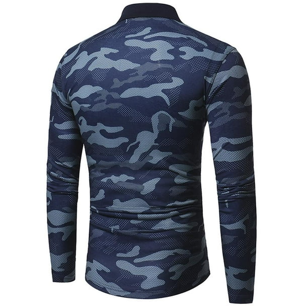 Camiseta De Manga Larga Moda Hombre Deportivo Casual Camuflaje Ejercito  Invierno