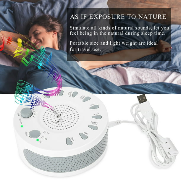 Máquina de ruido blanco recargable por USB, dispositivo de sonido de  apagado temporizado para dormir, relajación