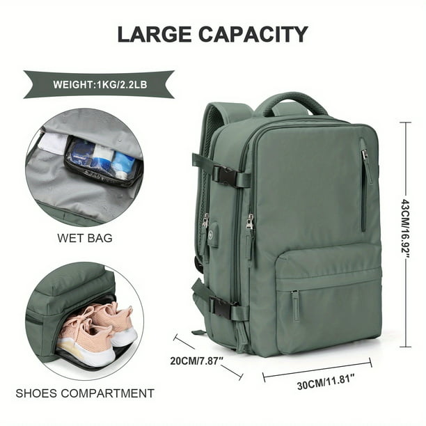  Carry-Ons - Bolsa de viaje para hombre y mujer, impermeable,  gran capacidad, para viajes al aire libre : Ropa, Zapatos y Joyería