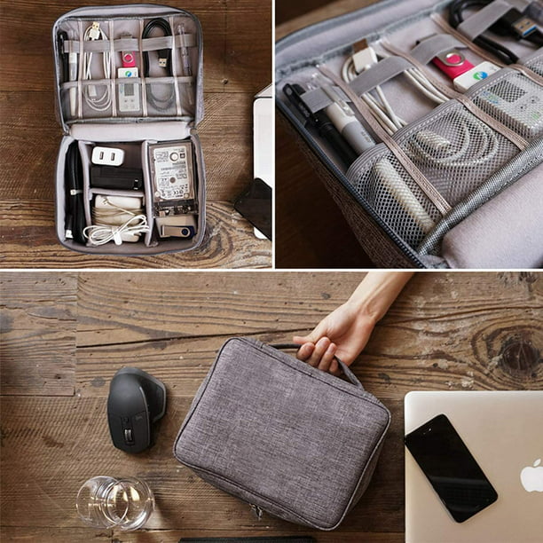 Organizador de viaje para electrónica, bolsa de almacenamiento,  impermeable, organizador de cables, accesorios electrónicos, estuches para  iPad Mini