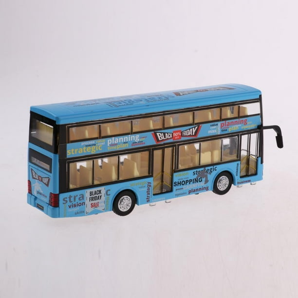 1:32 Modelo Autobús de 2 Pisos Bus Turístico Juguete de Vehículo (Rojo /  Amarillo para Selección) Baoblaze Juguete de coches diecast