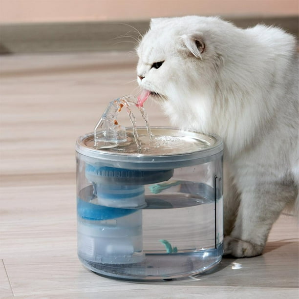 Fuente de agua para gatos, fuente de agua para mascotas de 84 oz/2.5 L para  gatos en el interior, dispensador de agua para perros, tanque de agua