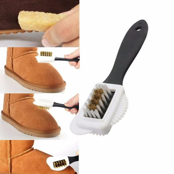Cepillo Para El Ante De Limpieza De Los Zapatos En Manos Foto de archivo -  Imagen de cuero, negro: 105200208